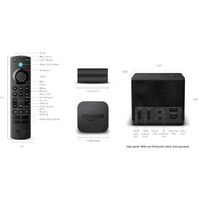 Amazon Fire TV Cube 3rd Gen 2022 4K UHD Wi-Fi 6E 2GB/16GB με Alexa