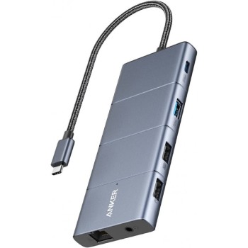 Anker 565 USB-C Hub 11-in-1 με HDMI 4K DisplayPort PD Ethernet Γκρι