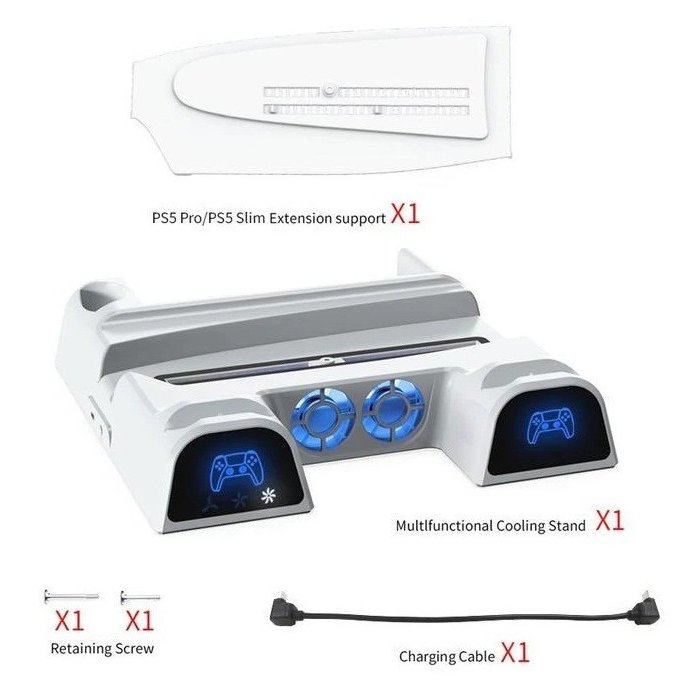 Dobe Multifunctional Βάση Φόρτισης & Ψύξης PS5 / Slim / Pro με 2 Θέσεις DualSense Λευκή Dobe Multifunctional Βάση Φόρτισης & Ψύξης PS5 / Slim / Pro με 2 Θέσεις DualSense Λευκή
