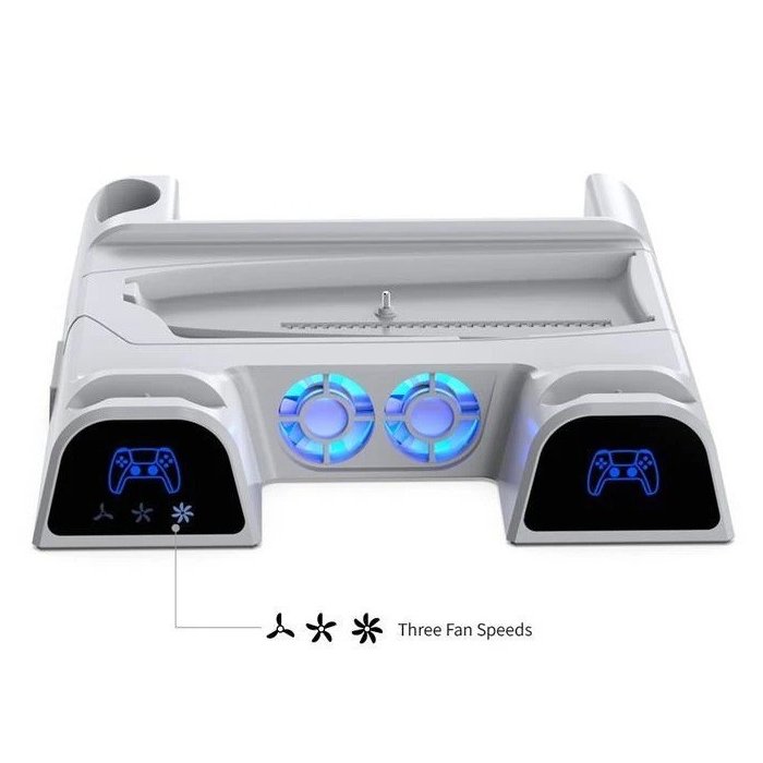 Dobe Multifunctional Βάση Φόρτισης & Ψύξης PS5 / Slim / Pro με 2 Θέσεις DualSense Λευκή Dobe Multifunctional Βάση Φόρτισης & Ψύξης PS5 / Slim / Pro με 2 Θέσεις DualSense Λευκή
