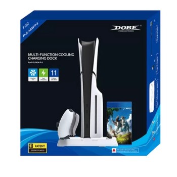 Dobe Multifunctional Βάση Φόρτισης & Ψύξης για PS5 / Slim / Pro με 2 Ανεμιστήρες Λευκή