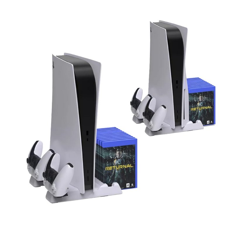 Dobe Multifunctional Βάση Φόρτισης & Ψύξης για PS5 / Slim / Pro με 2 Ανεμιστήρες Λευκή