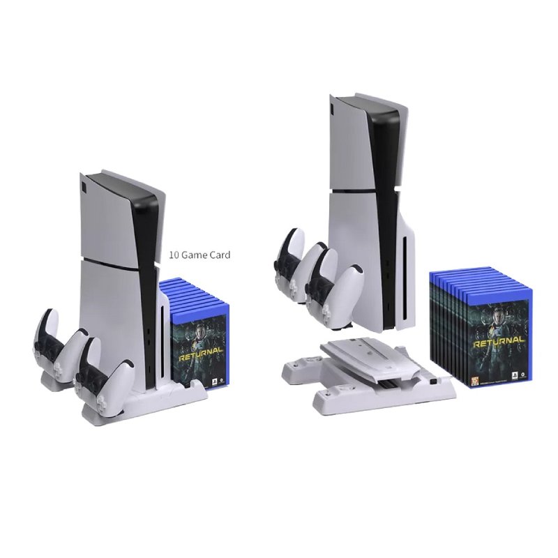 Dobe Multifunctional Βάση Φόρτισης & Ψύξης για PS5 / Slim / Pro με 2 Ανεμιστήρες Λευκή