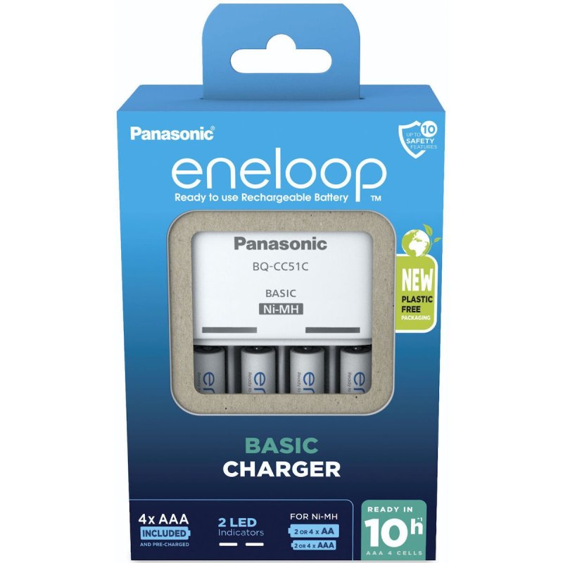 Panasonic Eneloop Basic BQ-CC51 Φορτιστής AA/AAA με 4x AAA 800mAh