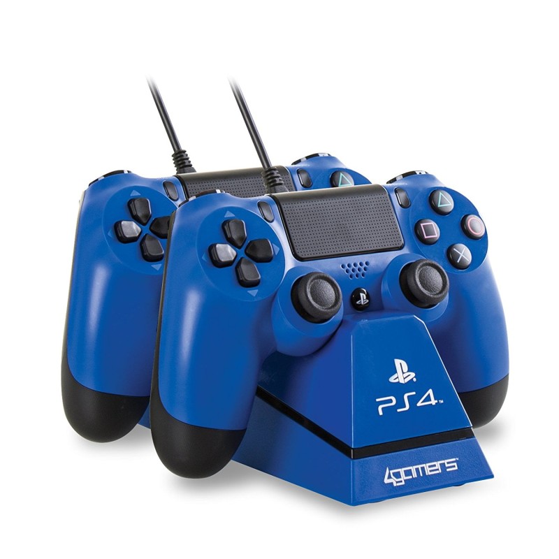 4Gamers Dual Charge & Stand Βάση Blue - PS4 Controller