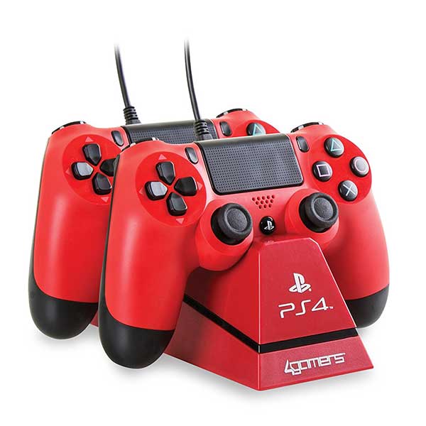 4Gamers Dual Charge & Stand Βάση Red - PS4 Controller