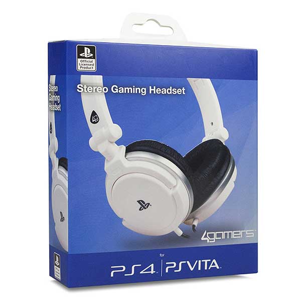 Headset 4Gamers PRO4-10 Stereo Gaming Ακουστικά Wired White - PS4 / PS Vita