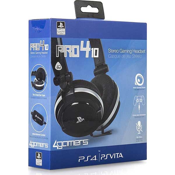 Headset 4Gamers PRO4-10 Stereo Gaming Ακουστικά Wired Black - PS4 / PS Vita