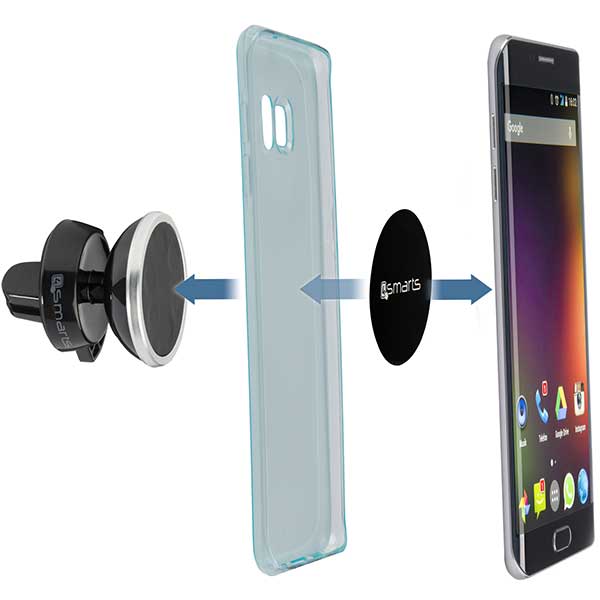4smarts UltiMAG Car Holder Magnetic Ventmag Μαγνητική Βάση Στήριξης Κινητού Black
