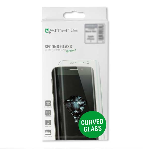 4smarts Second Tempered Glass Curved Colour Frame Black - Samsung Galaxy S7 Edge SM-G935