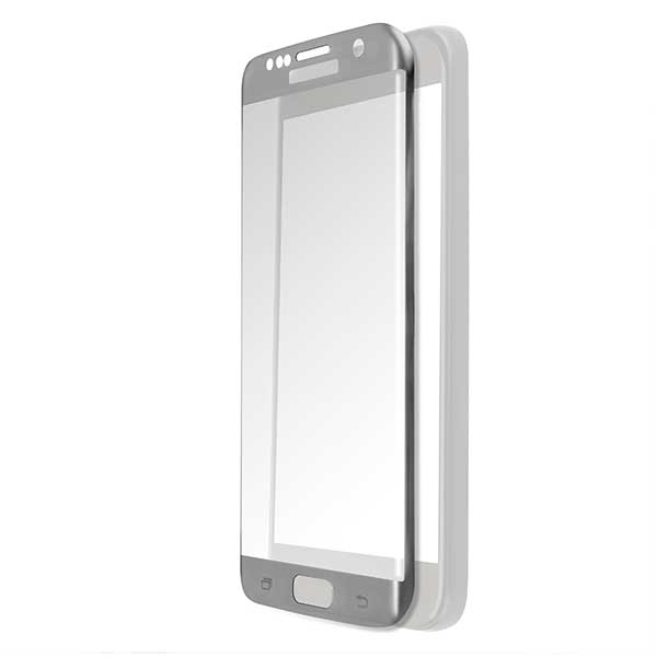 4smarts Second Tempered Glass Curved Colour Frame Silver - Samsung Galaxy S7 Edge SM-G935
