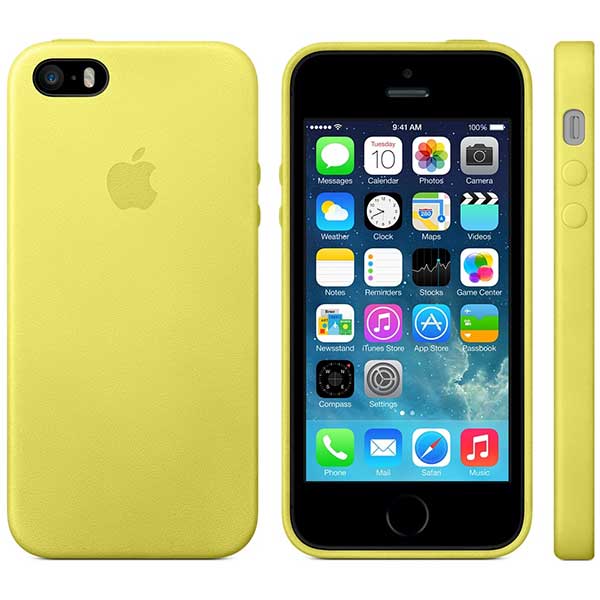 Apple Faceplate Leather Θήκη MF043 Yellow - iPhone 5 / 5S / SE