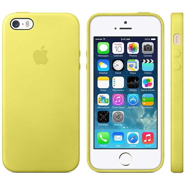 Apple Faceplate Leather Θήκη MF043 Yellow - iPhone 5 / 5S / SE