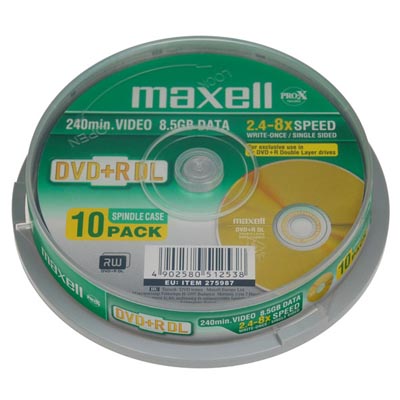 DVD9 Dual Double Layer 8.5GB Maxell (Το Τεμάχιο)