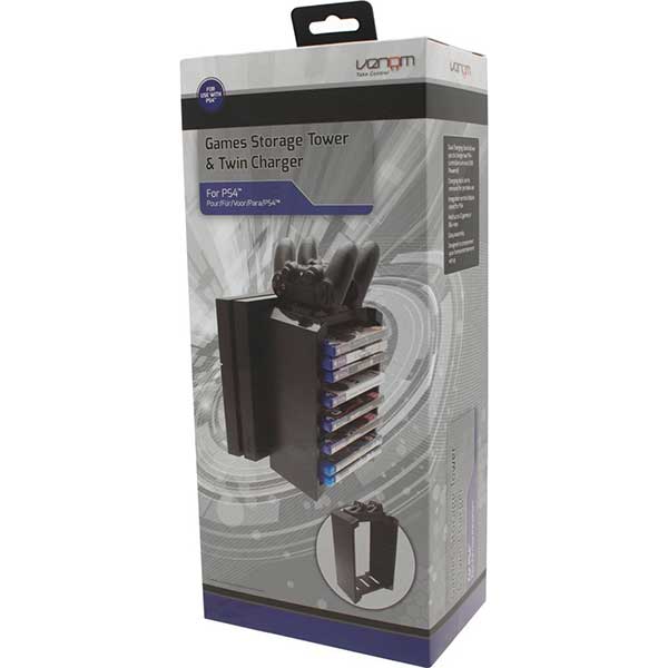 Games Tower Stand Venom & Twin Charging Docking Station Βάση Φορτιστής - PS4 Console