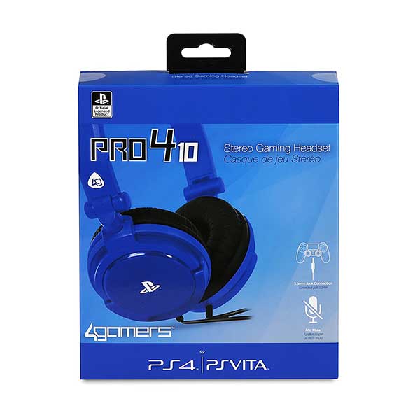 Headset 4Gamers PRO4-10 Stereo Gaming Ακουστικά Wired Blue - PS4 / PS Vita