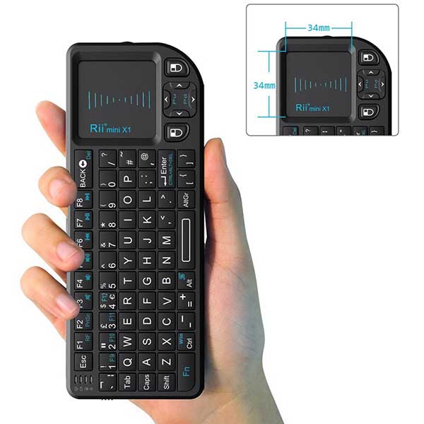 Ασύρματο Πληκτρολόγιο Riitek RT-MWK01 Μini Wireless Keyboard With Mouse Touchpad - TV / Kodi / Consoles / HTPC / Android TV Box