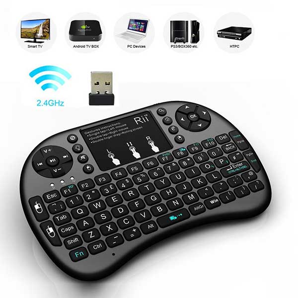 Ασύρματο Πληκτρολόγιο Riitek Rii Mpad - Tini i08+ Wireless Keyboard With Mouse Touchpad TV / Kodi / Consoles / HTPC / Android TV Box