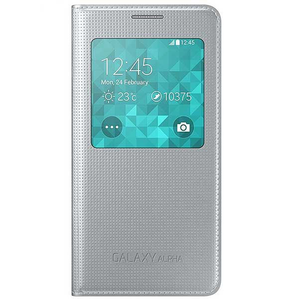 Samsung Cover S-View Θήκη EF-CG850BS Silver - Galaxy Alpha SM-G850F