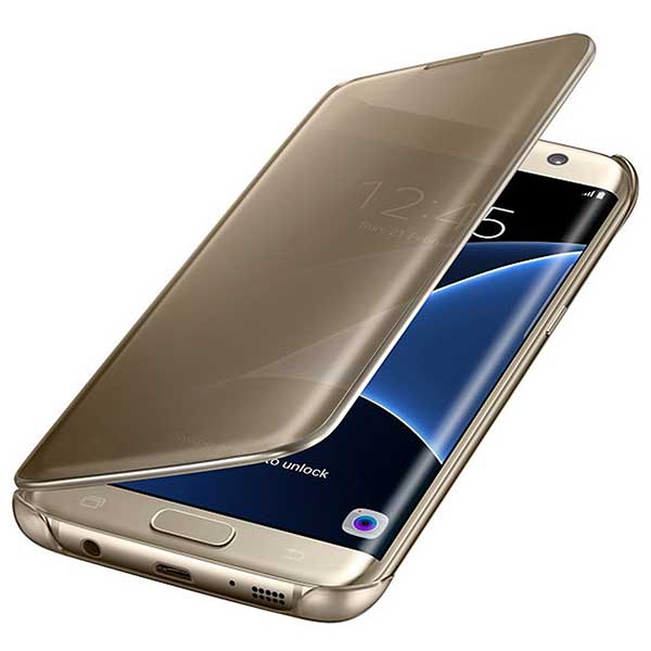 Samsung Flip Case Clear View Θήκη EF-ZG935CF Gold - Galaxy S7 Edge SM-G935F