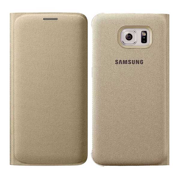 Samsung Flip Case Fabric Θήκη EF-WG925BF Gold - Galaxy S6 Edge SM-G925F