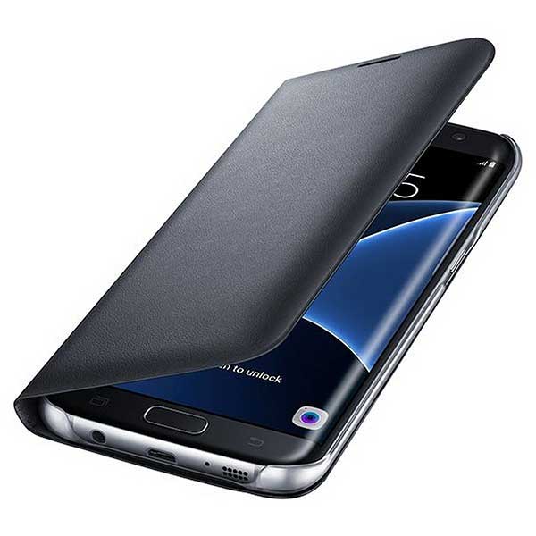 Samsung Flip Case Leather LED Θήκη EF-NG935PB Black - Galaxy S7 Edge SM-G935F