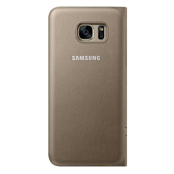 Samsung Flip Case Leather LED Θήκη EF-NG935PF Gold - Galaxy S7 Edge SM-G935F