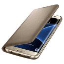 Samsung Flip Case Leather LED Θήκη EF-NG935PF Gold - Galaxy S7 Edge SM-G935F