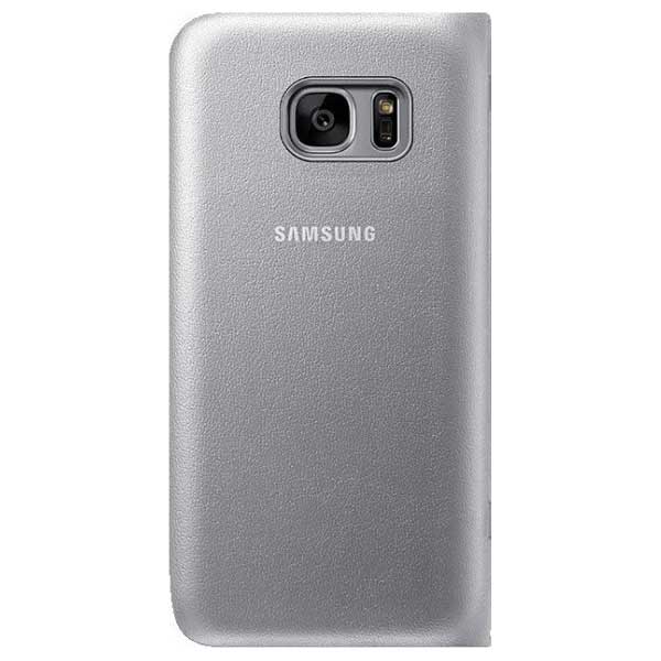 Samsung Flip Case Leather LED Θήκη EF-NG935PS Silver - Galaxy S7 Edge SM-G935F
