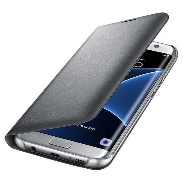 Samsung Flip Case Leather LED Θήκη EF-NG935PS Silver - Galaxy S7 Edge SM-G935F