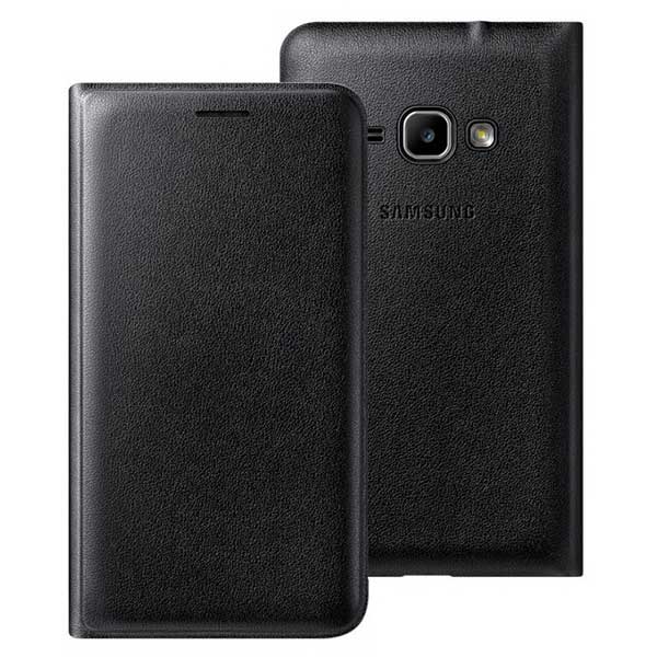 Samsung Flip Cover Θήκη EF-WJ120PB Black - Galaxy J1 2016 SM-J120