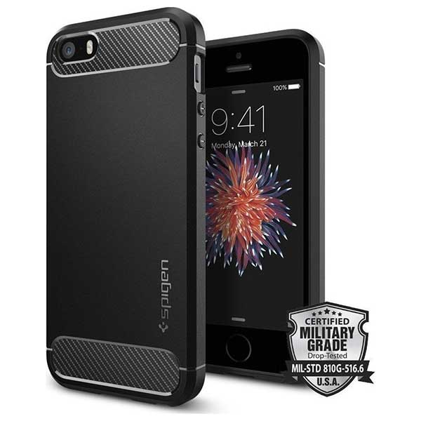 Spigen Rugged Armor Θήκη Black - iPhone 5 / 5S / SE