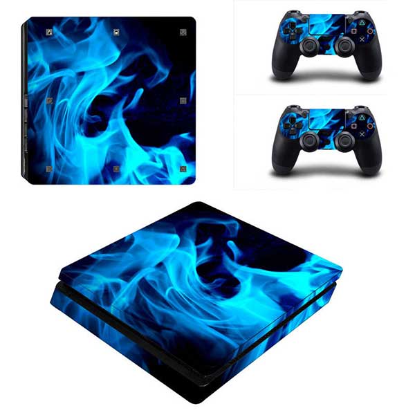 Sticker Skin Blue Wave Αυτοκόλλητο + 2 Controller Sticker - PS4 Slim Console