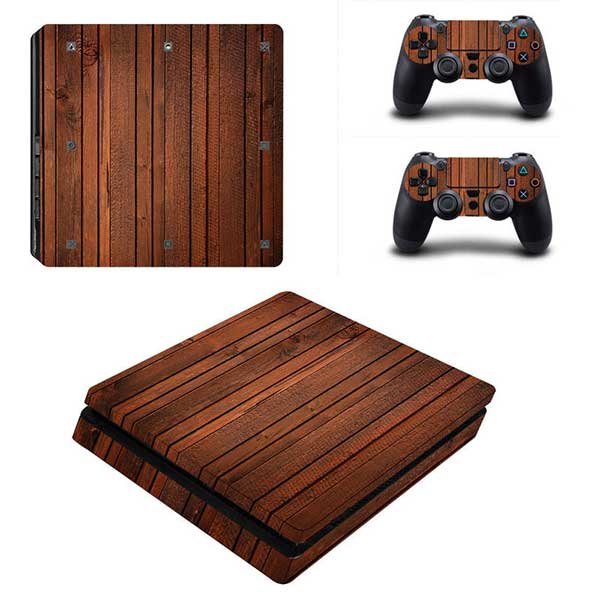 Sticker Skin Wood #01 Αυτοκόλλητο + 2 Controller Sticker - PS4 Slim Console