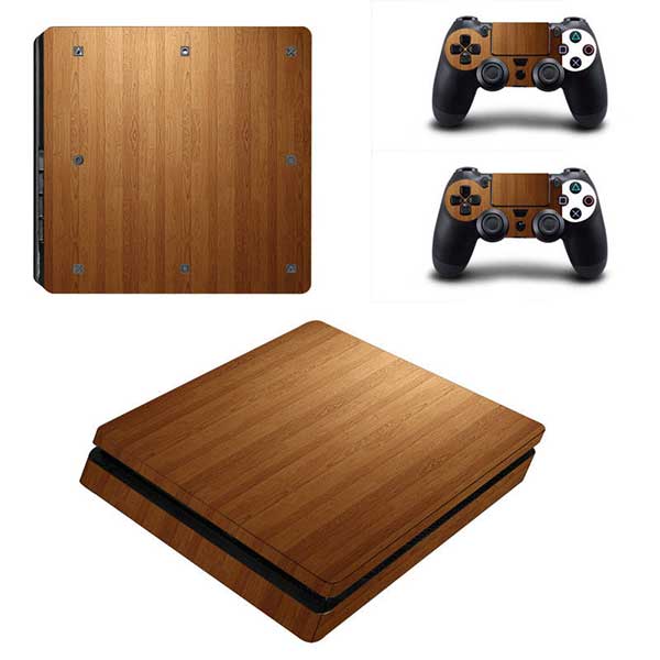 Sticker Skin Wood #02 Αυτοκόλλητο + 2 Controller Sticker - PS4 Slim Console