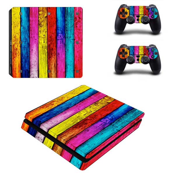 Sticker Skin Coloured Αυτοκόλλητο + 2 Controller Sticker - PS4 Slim Console
