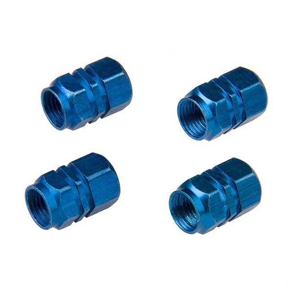 Valve Caps Aluminium Blue Μπλε Καπάκια Βαλβίδων Αυτοκινήτου