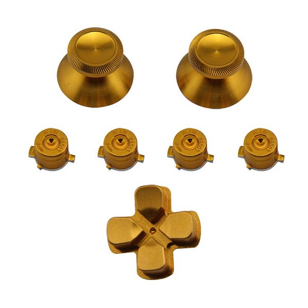 Aluminium Buttons Set Gold - PS4 Controller