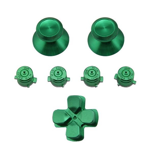 Aluminium Buttons Set Green - PS4 Controller