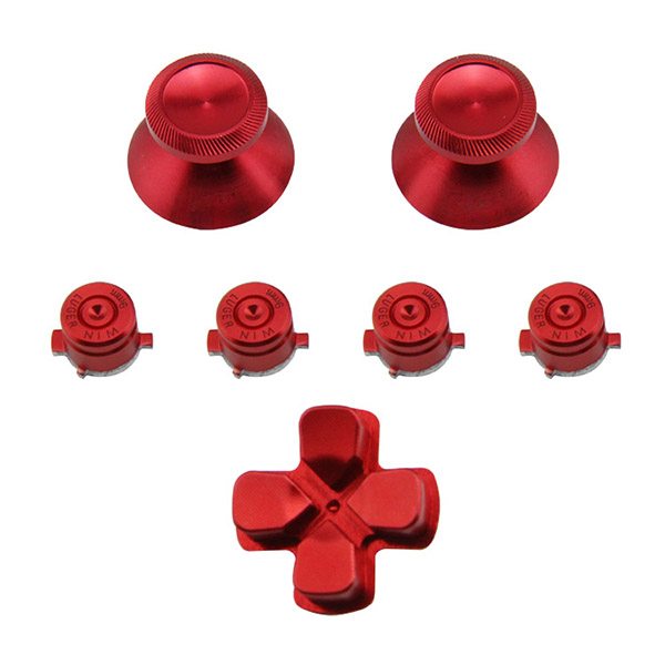 Aluminium Buttons Set Red - PS4 Controller