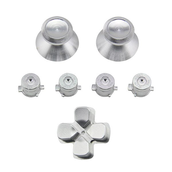 Aluminium Buttons Set Silver - PS4 Controller