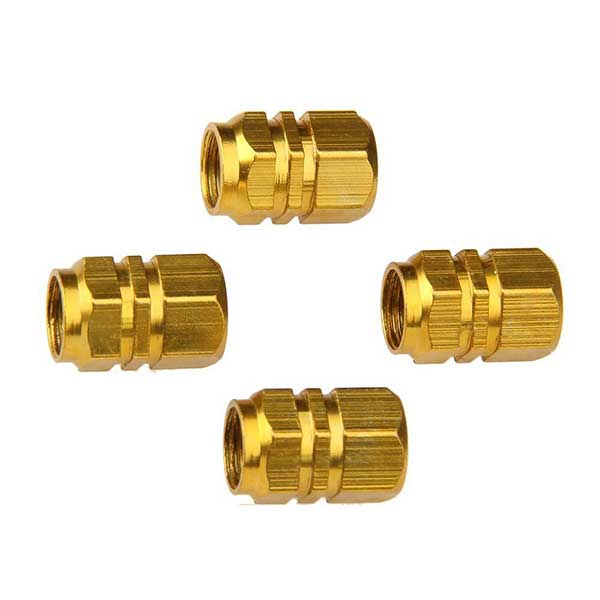 Valve Caps Aluminium Gold Χρυσά Καπάκια Βαλβίδων Αυτοκινήτου