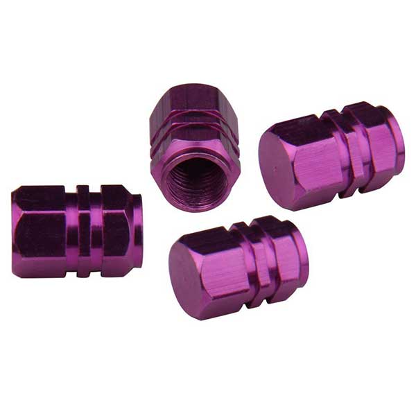Valve Caps Aluminium Purple Μωβ Καπάκια Βαλβίδων Αυτοκινήτου