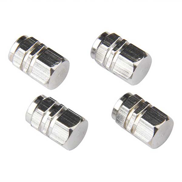 Valve Caps Aluminium Silver Ασημένια Καπάκια Βαλβίδων Αυτοκινήτου
