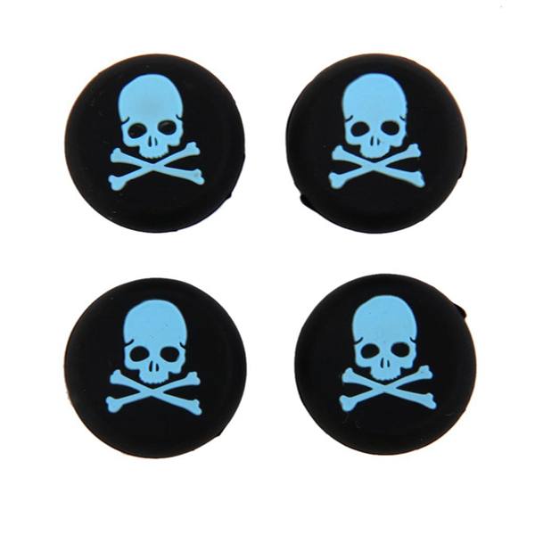 Analog Thumb Grips Silicone Caps Cover 4X Skull Blue - Xbox One Controller