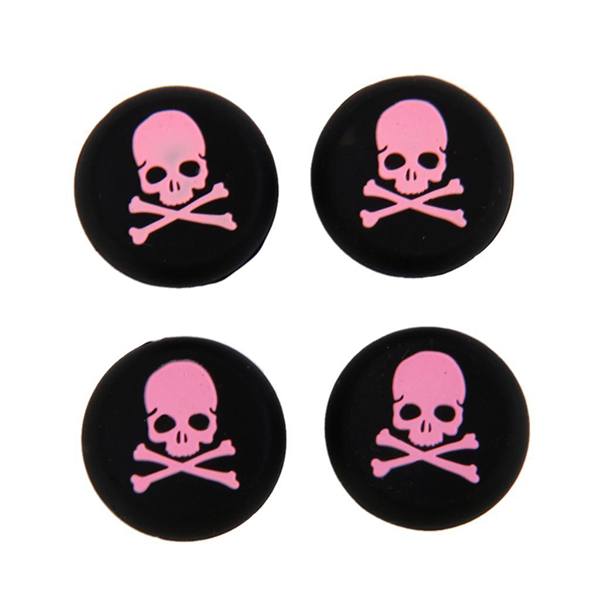 Analog Thumb Grips Silicone Caps Cover 4X Skull Pink - Xbox One Controller