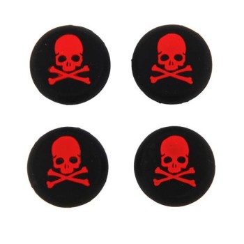 Analog Thumb Grips Silicone Caps Cover 4X Skull Red - Xbox One Controller