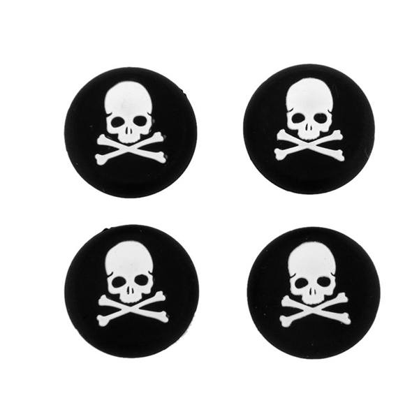 Analog Thumb Grips Silicone Caps Cover 4X Skull White - Xbox One Controller