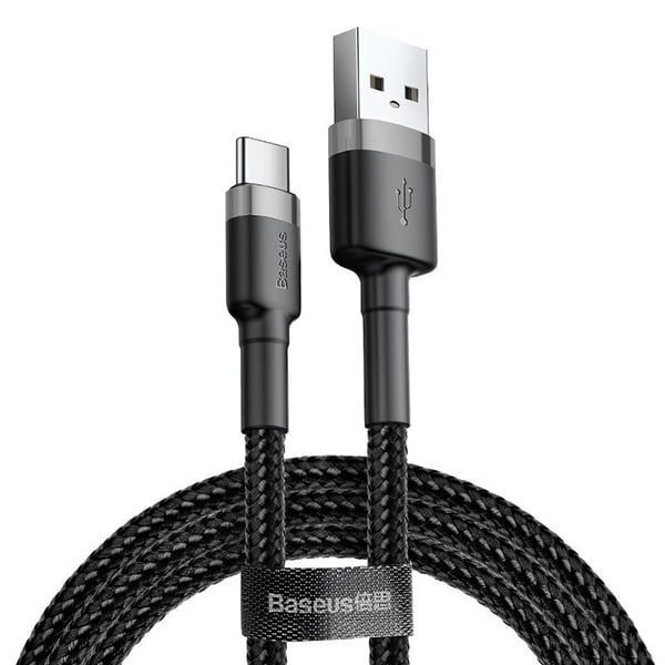 Cable Baseus Cafule CATKLF-CG1 USB-C Male To USB-A Male Gray / Black 2m