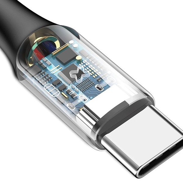 Cable Baseus X-Type CATXD-A01 3A USB-C With LED Backlight QC 3.0 1m